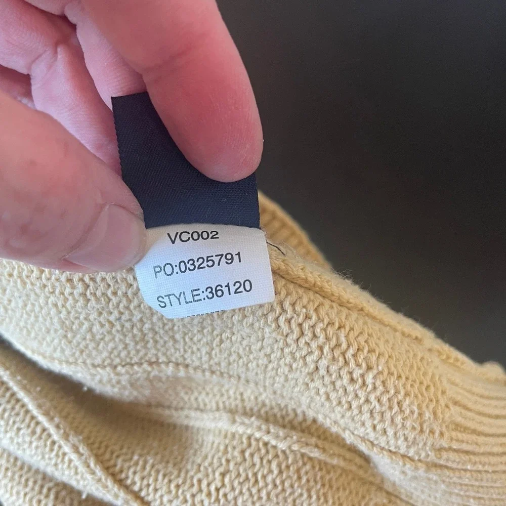 Ralph Lauren Chaps Mens Old Money Crew Neck Cotton Sweater Butter‎ Yellow Large